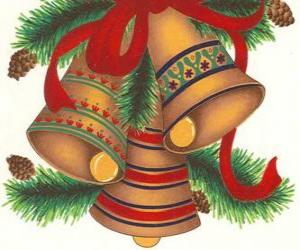 пазл Набор из трех колоколами украшенные рождественские украшения